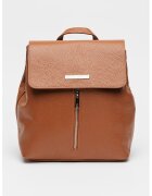 Chiara Canotti Rucsac din piele cu buzunar exterior - Caramel