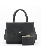 Chrisbella Geanta Premium cu portofel B-CB2427-2 M6 - Negru - 21x26x14