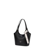 Chrisbella Geanta shopper din piele ecologica cu accesoriu logo - Negru