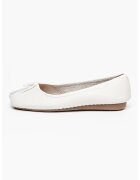 Clarks Balerini cu detaliu cu funda Freckle Ice - Alb