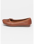Clarks Balerini cu detaliu cu funda Freckle Ice - Maro scortisoara