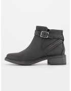 Clarks Botine de piele nabuc Maye-Strap - Negru