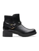 Clarks Ghete biker de piele Hearth Kaylie - Negru