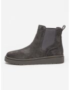 Clarks Ghete Chelsea de piele intoarsa Polden - Gri antracit