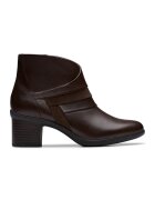 Clarks Ghete de piele cu toc masiv Shaya-Sky - Maro inchis