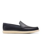 Clarks Pantofi boat de piele nabuc Bratton - Albastru ultramarin