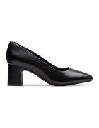 Clarks Pantofi de piele cu toc masiv Fernie-Court - Negru