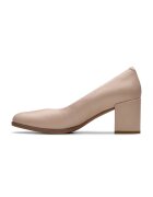Clarks Pantofi de piele cu toc masiv Freva - Bej