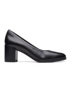 Clarks Pantofi de piele cu toc masiv Freva - Negru