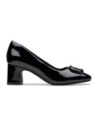 Clarks Pantofi de piele cu varf patrat Fernie - Negru