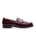 Clarks Pantofi loafer din piele cu model uni - Visiniu