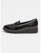 Clarks Pantofi loafer wedge din piele Sharon Pace - Negru
