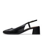 Clarks Pantofi slingback din piele cu toc masiv - Negru