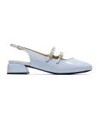 Clarks Pantofi slingback Mary Jane de piele lacuita Daiss - Albastru azur