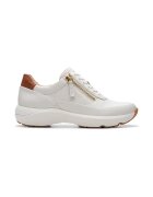 Clarks Pantofi sport de piele cu fermoar lateral - Alb murdar