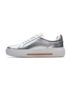 Clarks Pantofi sport de piele Hollyhock - Argintiu