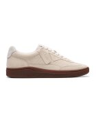 Clarks Pantofi sport din piele intoarsa cu sireturi - Alb fildes