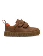 Clarks Pantofi sport din piele si piele intoarsa cu inchidere cu barete velcro Cove - Maro scortisoara/Portocaliu stins