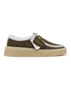 Clarks Pantofi Torview din piele cu model - Alb/Verde masliniu