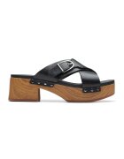 Clarks Papuci de piele cu toc Sivanne Walk - Negru