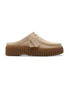 Clarks Saboti din piele intoarsa si piele cu logo - Bej