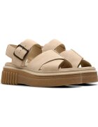 Clarks Sandale cu platforma dama - piele intoarsa - bej