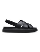 Clarks Sandale de piele cu barete incrucisate Aristella - Negru