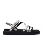 Clarks Sandale de piele cu barete multiple - Argintiu