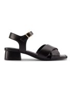 Clarks Sandale de piele cu catarama si toc masiv Serina - Negru