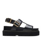 Clarks Sandale de piele cu platforma - Negru