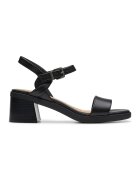 Clarks Sandale de piele cu toc masiv - Negru