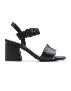 Clarks Sandale de piele cu toc masiv Siara - Negru