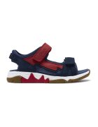 Clarks Sandale de piele intoarsa Spineyspirit-T cu velcro - Rosu inchis/Bleumarin