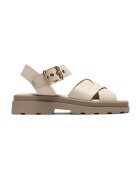Clarks Sandale de piele Orinoco Cross - Alb murdar