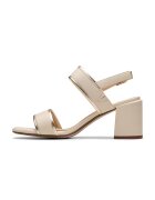 Clarks Sandale din piele cu toc masiv Ezoria - Auriu/Crem