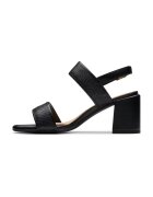 Clarks Sandale din piele cu toc masiv Ezoria - Negru