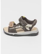 Clarks Sandale din piele intoarsa cu velcro Spiney Tail - Gri/Gri inchis