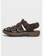 Clarks Sandale fisherman de piele Saltway Cove - Maro inchis