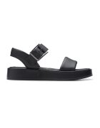 Clarks Sandale flatform de piele - Negru