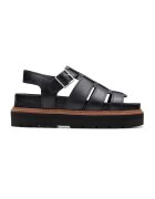 Clarks Sandale flatform de piele - Negru