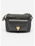 COCCINELLE Geanta crossbody de piele cu buzunar frontal Beat Soft - Negru