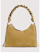 COCCINELLE Geanta de piele intoarsa cu bareta de umar cu aspect impletit Boheme - Caramel