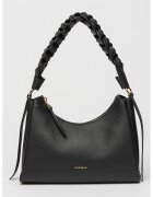 COCCINELLE Geanta din piele cu bareta de umar Boheme Grana Double - Negru stins