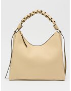 COCCINELLE Geanta hobo de piele Boheme Grana Double - Bej deschis