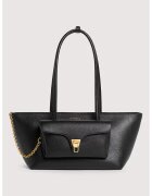 COCCINELLE Geanta tote trapezoidala de piele Double Beat - Negru