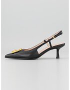 COCCINELLE Pantofi slingback de piele cu varf ascutit - Auriu/Negru
