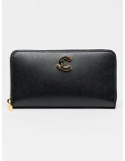 COCCINELLE Portofel de piele cu fermoar - Negru