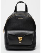 COCCINELLE Rucsac de piele cu detaliu logo Beat Generatio - Negru
