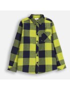 Coccodrillo Camasa cu in carouri din bumbac - Verde lime/Bleumarin