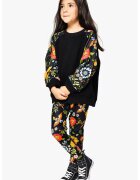  Colanti cu imprimeu floral - Negru/Portocaliu mandarina/Roz